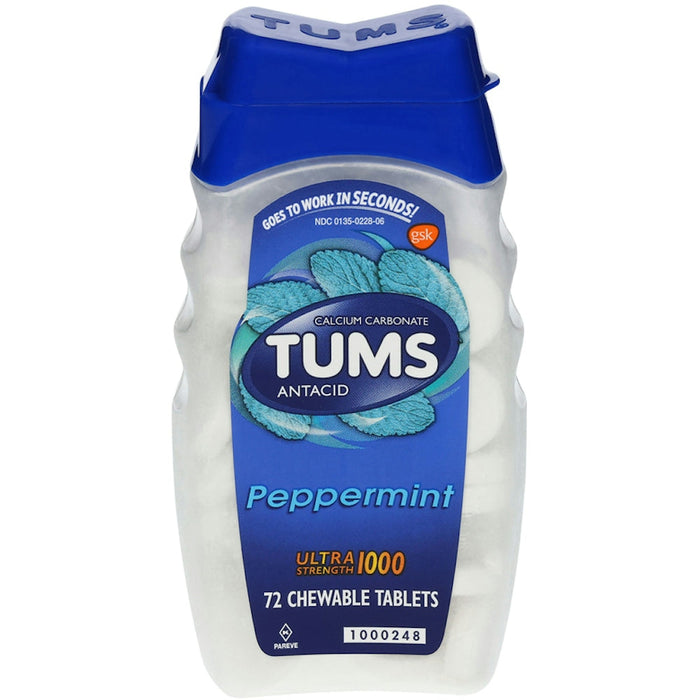 Tums Ultra Strength Chewable Antacid Tablets For Heartburn Relief, Peppermint by Pasteur Pharmacy