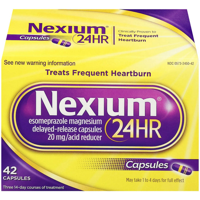 Nexium 24HR Heartburn Relief, 20mg Delayed-Release Capsules, 42 Count Value Size by Pasteur Pharmacy