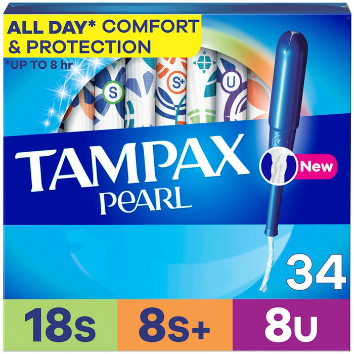 Tampax Pearl Triple Pack With Super/Super Plus/Ultra Absorbency Unscented Plastic Tampons - 34ct by Pasteur Pharmacy