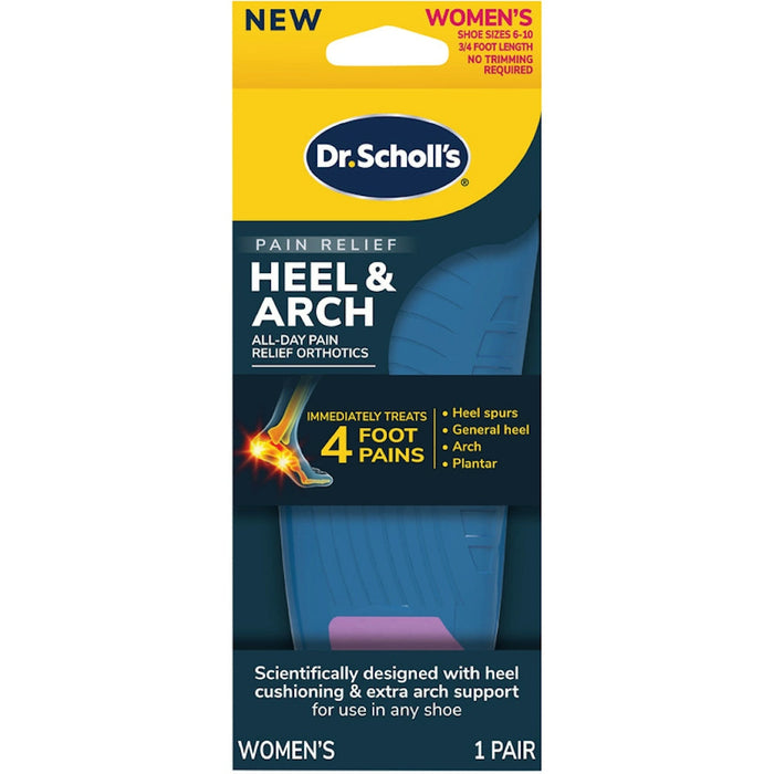 Dr. Scholl's Womens Heel & Arch Pain Relief Orthotics Size 6-10 1 Ea by Pasteur Pharmacy