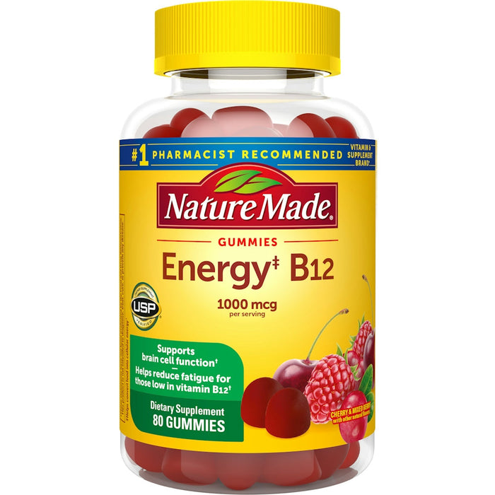Nature Made Energy B12, 1000 Mcg, Gummies, Cherry & Mixed Berry by Pasteur Pharmacy