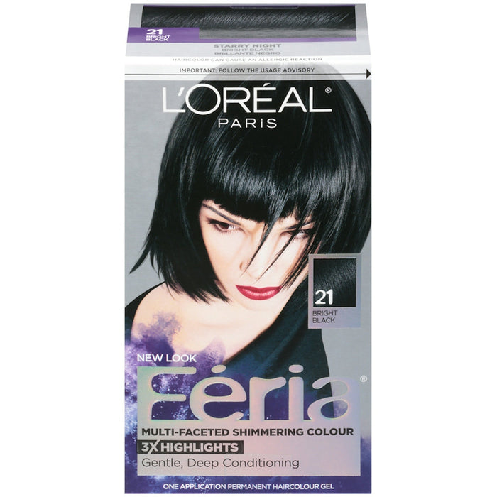 Feria L'Oreal Paris Permanent Haircolour Gel Bright Black 21 Cooler by Pasteur Pharmacy