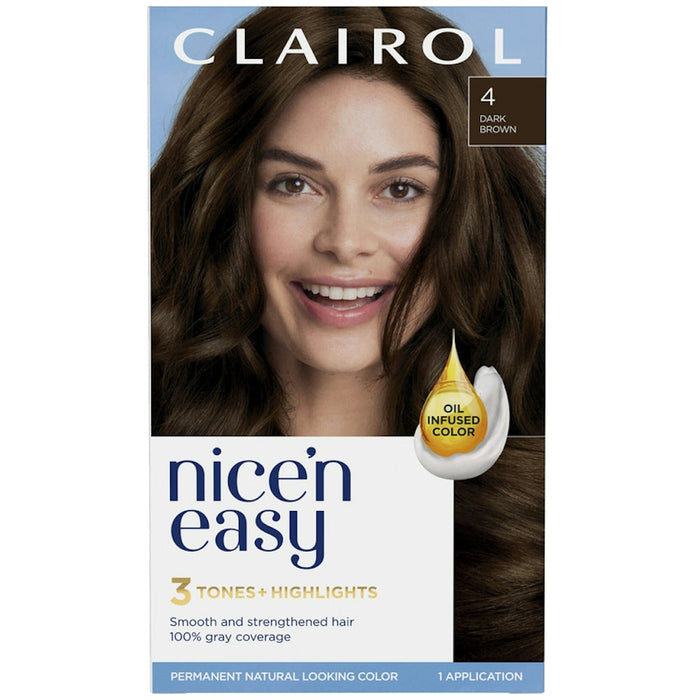 Clairol Nice N Easy Permanent Hair Color 4/120 Natural Dark Brown by Pasteur Pharmacy