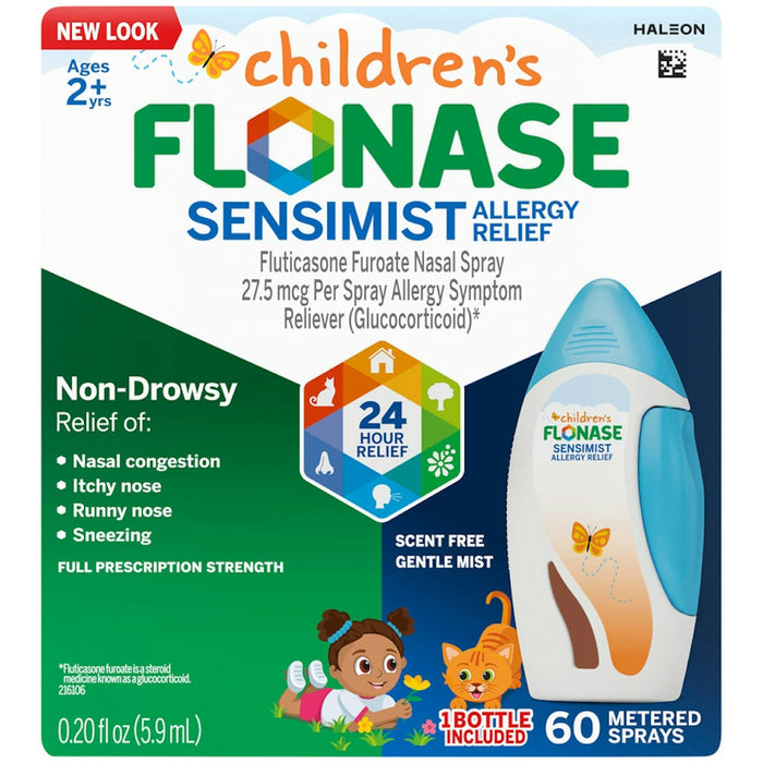 Flonase Children's Sensimist 24hr Allergy Relief Nasal Spray, Gentle Mist, Scent-Free, 60 Sprays by Pasteur Pharmacy