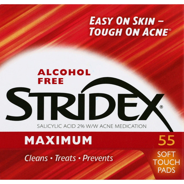 Stridex Alcohol Free Maximum Acne Medication Soft Touch Pads by Pasteur Pharmacy