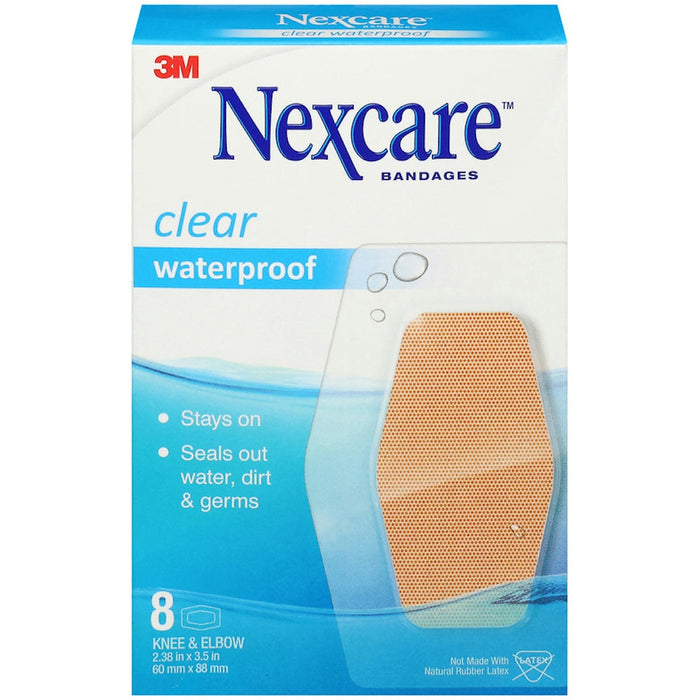 Nexcare Waterproof Bandages, Knee & Elbow Size, 360-Degree Seal, 8 Count by Pasteur Pharmacy