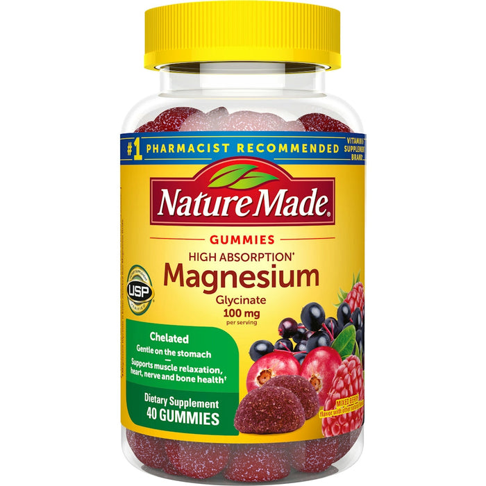 Nature Made Mixed Berry High Absorption Magnesium Glycinate Dietary Supplement, 100 Mg by Pasteur Pharmacy