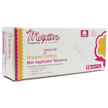 Maxim Hygiene Organic Cotton Tampons, Super Plus Absorbency, 16 Count by Pasteur Pharmacy