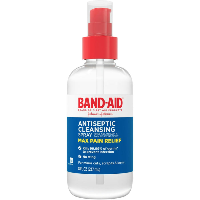 Band-Aid Antiseptic Cleansing Spray, Max Pain Relief 8 Fl Oz by Pasteur Pharmacy