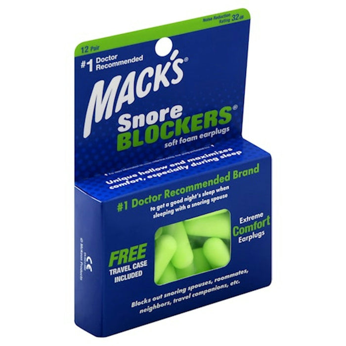 Mack's Snore Blockers Soft Foam Earplugs - 12 Pair Bonus Pack by Pasteur Pharmacy
