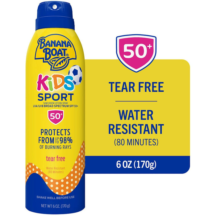 Banana Boat Kids Sport Tear-Free, Sting-Free Broad Spectrum Sunscreen Lotion Spray, SPF 50+ - 6 Ounce by Pasteur Pharmacy