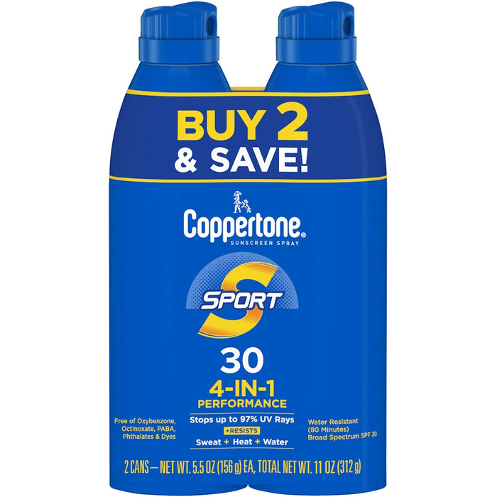 Coppertone Sport C Spray Spf30 11 Oz Twin Pack Aero by Pasteur Pharmacy