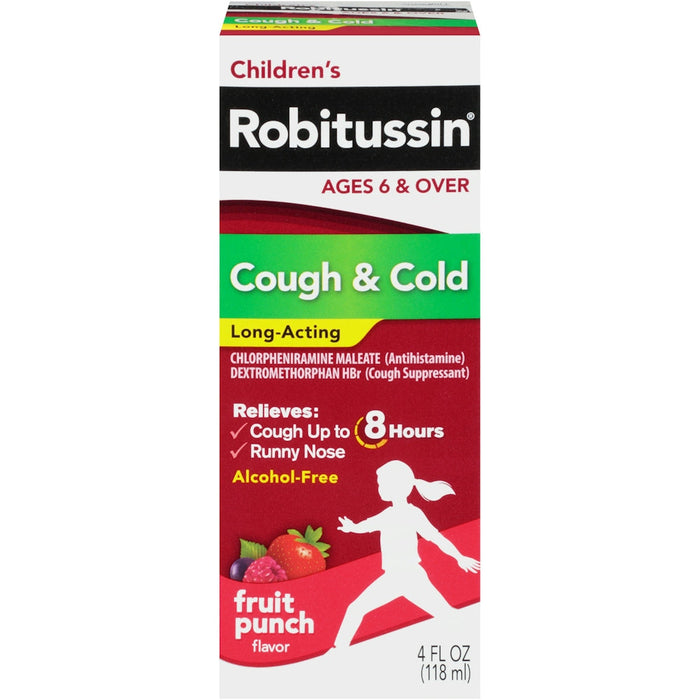 Robitussin Children's Long Acting Cough And Cold Medicine, Fruit Punch Flavor 4 Fl Oz by Pasteur Pharmacy