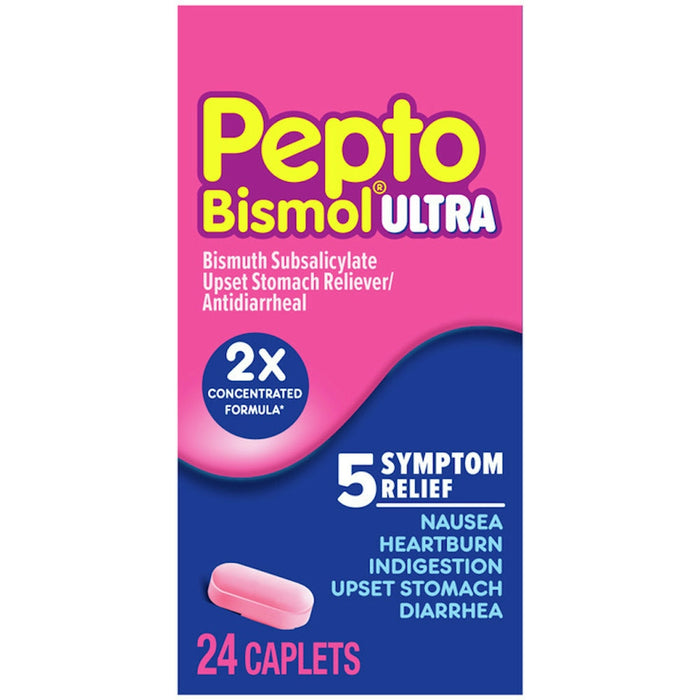 Pepto Bismol Ultra Caplets, Upset Stomach 5 Symptom Fast Relief by Pasteur Pharmacy