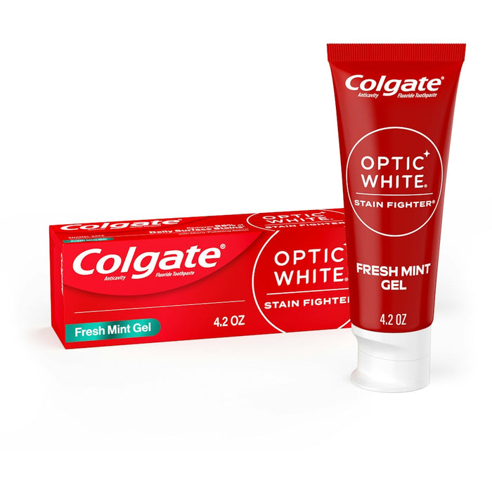 Colgate Optic White Toothpaste, Fluoride, Anticavity, Fresh Mint Gel, Stain Fighter by Pasteur Pharmacy