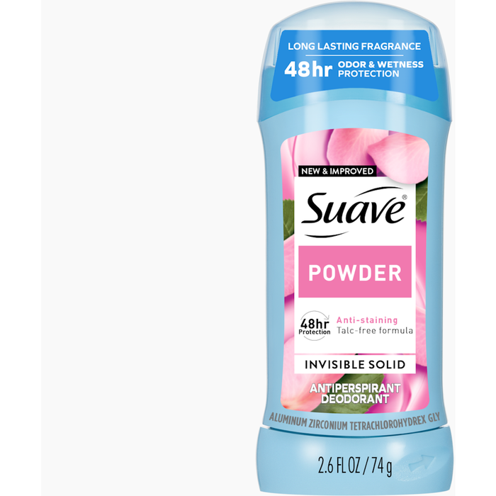 Suave Antiperspirant Deodorant, Invisible Solid, Powder 2.6 Fl Oz by Pasteur Pharmacy