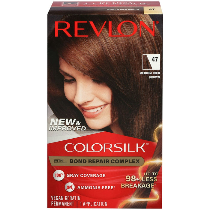 Revlon 47 Medium Rich Brown Vegan Keratin Permanent Hair Color by Pasteur Pharmacy