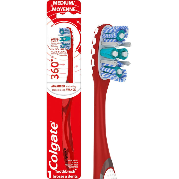 Colgate 360 Advanced Optic White Toothbrush, Medium Bristle Adult by Pasteur Pharmacy