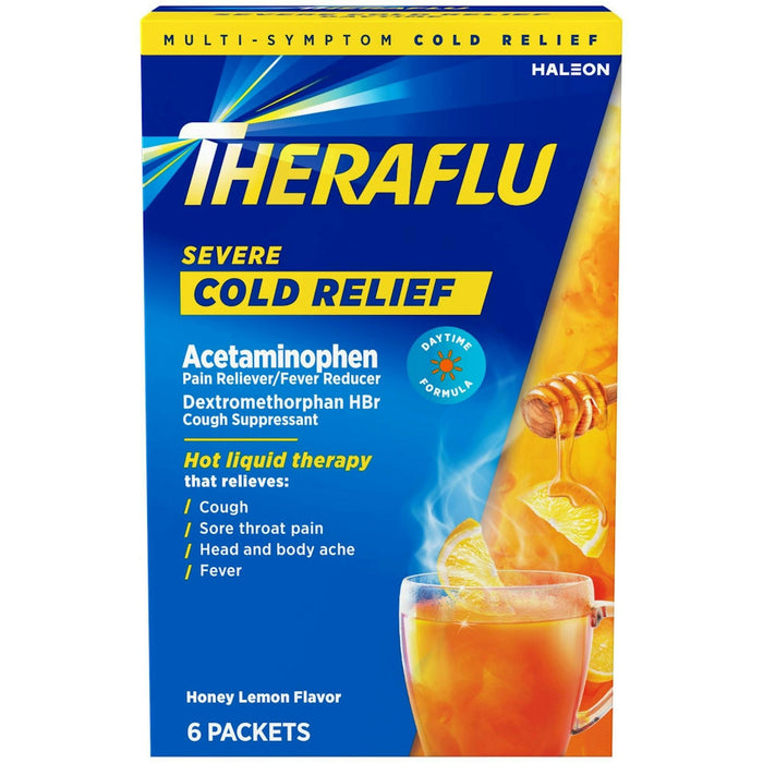 Theraflu Cold Relief, Severe, Honey Lemon Flavor, Packets by Pasteur Pharmacy