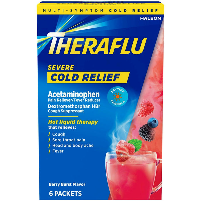 Theraflu Cold Relief, Severe, Packets, Berry Burst Flavor by Pasteur Pharmacy