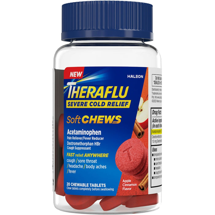 Theraflu Soft Chews Apple Cinnamon Flavor Severe Cold Relief by Pasteur Pharmacy