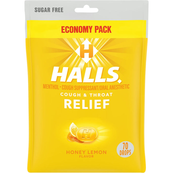 Halls Cough & Throat Relief, Sugar Free, Honey Lemon Flavor, Economy Pack by Pasteur Pharmacy
