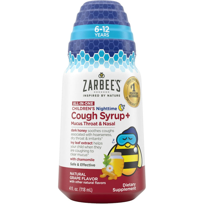 Zarbee's Kids Nighttime Cough Syrup, Honey Turmeric 4 Fl Oz by Pasteur Pharmacy