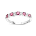 Genuine Pink Tourmaline 5 Stone Ring by Fine Color Jewels