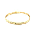 10k Yellow Gold Dome Childrens Diamond Cut Florentine Bangle by Bids.com
