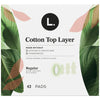 L. Organic Cotton Top Layer Pads, Regular Absorbency with Wings, 42 Count