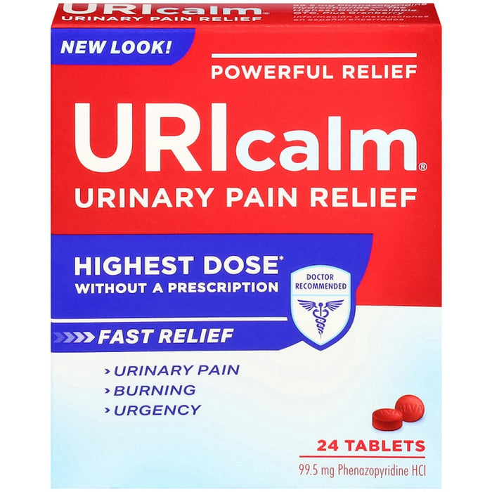 Uricalm Max Strength Urinary Pain Relief, 99.5 mg Phenazopyridine HCl, 24 Tablets by Pasteur Pharmacy