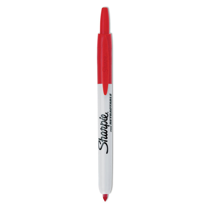 Sharpie Retractable Permanent Marker, Fine Bullet Tip, Red