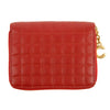 Celine Paris Red Checkered Quilt Compact Wallet #3036