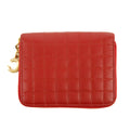 Celine Paris Red Checkered Quilt Compact Wallet #3036 by Bolt Boutique