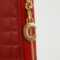 Celine Paris Red Checkered Quilt Compact Wallet #3036 by Bolt Boutique