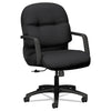 HON Pillow-Soft 2090 Series Managerial Mid-Back Swivel/Tilt Chair, Supports Up to 300 lb, 17" to 21" Seat Height, Black