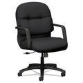 HON Pillow-Soft 2090 Series Managerial Mid-Back Swivel/Tilt Chair, Supports Up to 300 lb, 17" to 21" Seat Height, Black