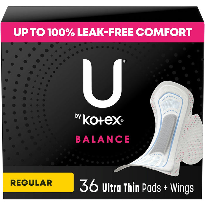 U by Kotex Balance Ultra Thin Pads with Wings, Regular Absorbency, 36 Count by Pasteur Pharmacy