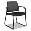 HON Ignition Series Mesh Back Guest Chair with Sled Base, 25" x 22" x 34", Black