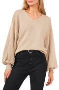 Vince Camuto Blouson-Sleeve V-Neck Sweater, Size XL by Vanessa Jane