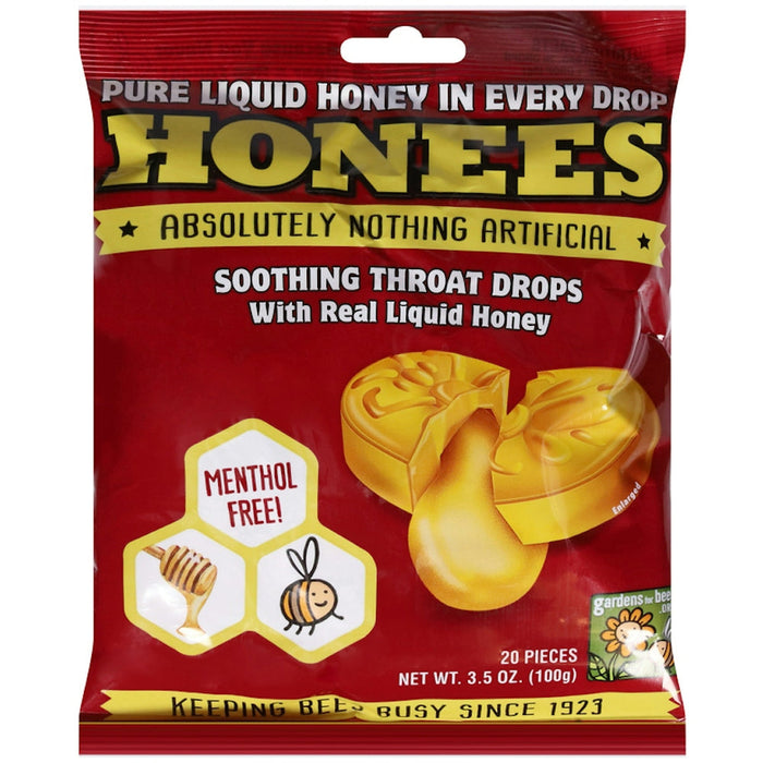 Honees Throat Drops, With Real Liquid Honey, Soothing by Pasteur Pharmacy