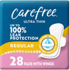 Carefree Ultra Thin Regular Pads With Wings - 28ct
