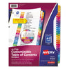 Avery Customizable TOC Ready Index Multicolor Tab Dividers, 26-Tab, A to Z, 11 x 8.5, White, Traditional Color Tabs, 1 Set