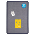 Quartet Contour Fabric Bulletin Board, 48 x 36, Light Blue, Plastic Navy Blue Frame