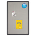 Quartet Contour Fabric Bulletin Board, 36 x 24, Gray Surface, Black Plastic Frame