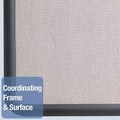 Quartet Contour Fabric Bulletin Board, 48 x 36, Gray Surface, Black Plastic Frame