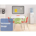 Quartet Contour Fabric Bulletin Board, 36 x 24, Gray Surface, Black Plastic Frame