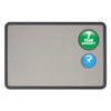 Quartet Contour Fabric Bulletin Board, 36 x 24, Gray Surface, Black Plastic Frame