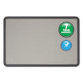 Quartet Contour Fabric Bulletin Board, 36 x 24, Gray Surface, Black Plastic Frame