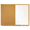 Quartet Bulletin/Dry-Erase Board, Melamine/Cork, 48 x 36, White/Brown, Oak Finish Frame